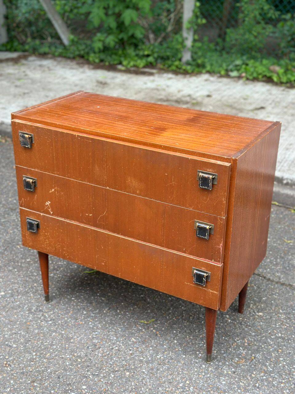 Scandinavian Mid-Century Modern chest of drawers in wood 1950 3 drawers