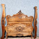 Centre bed Louis XV Baroque curved walnut circa 1850