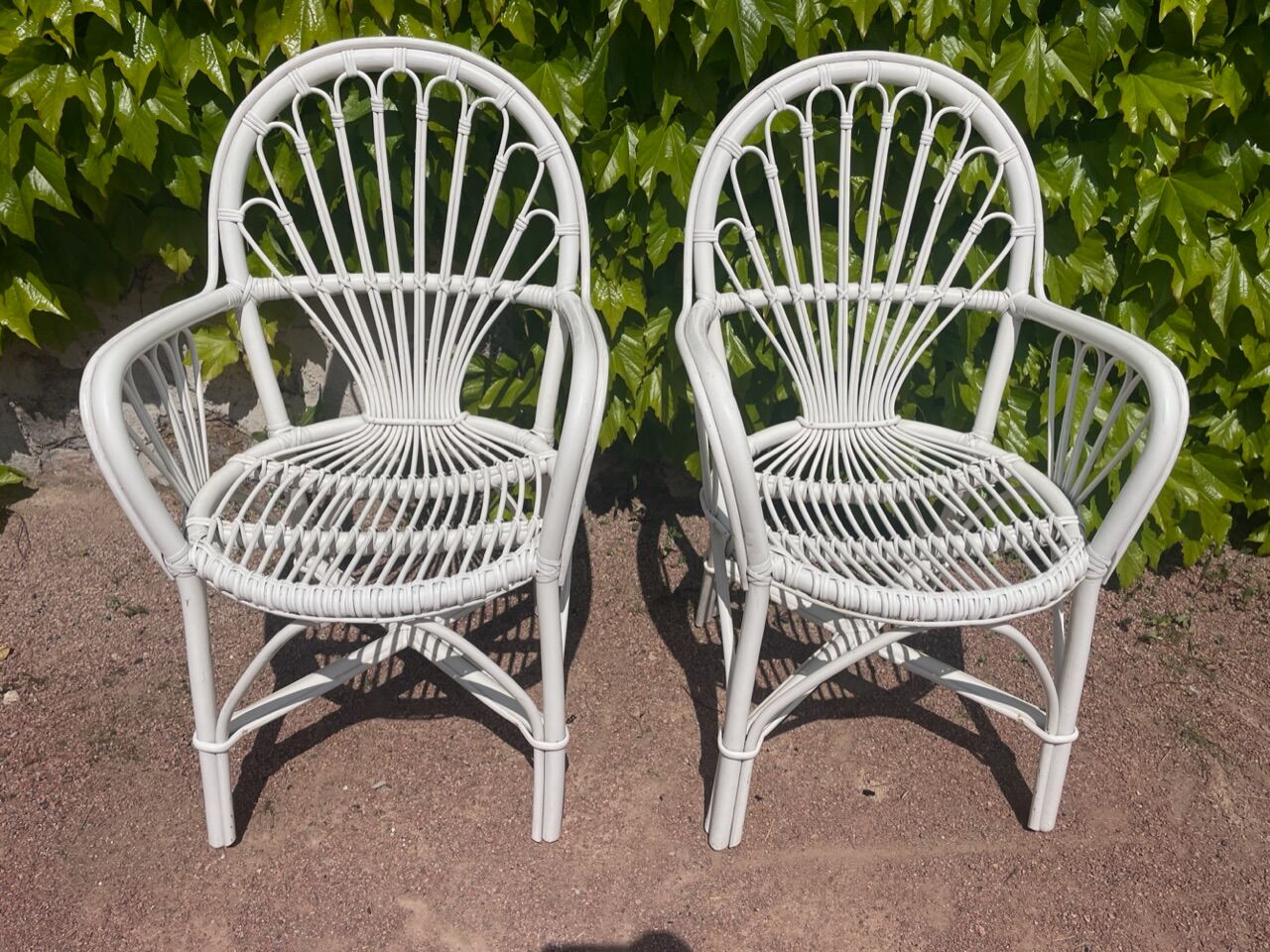 Pair of rattan armchairs from the 70s Swedish