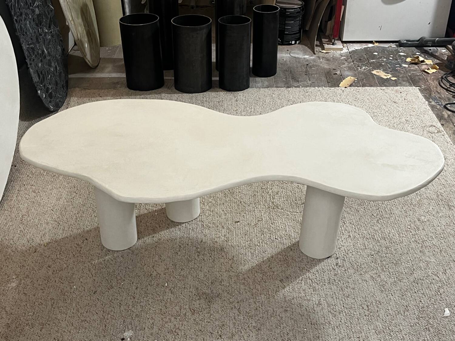 Waxed concrete coffee table