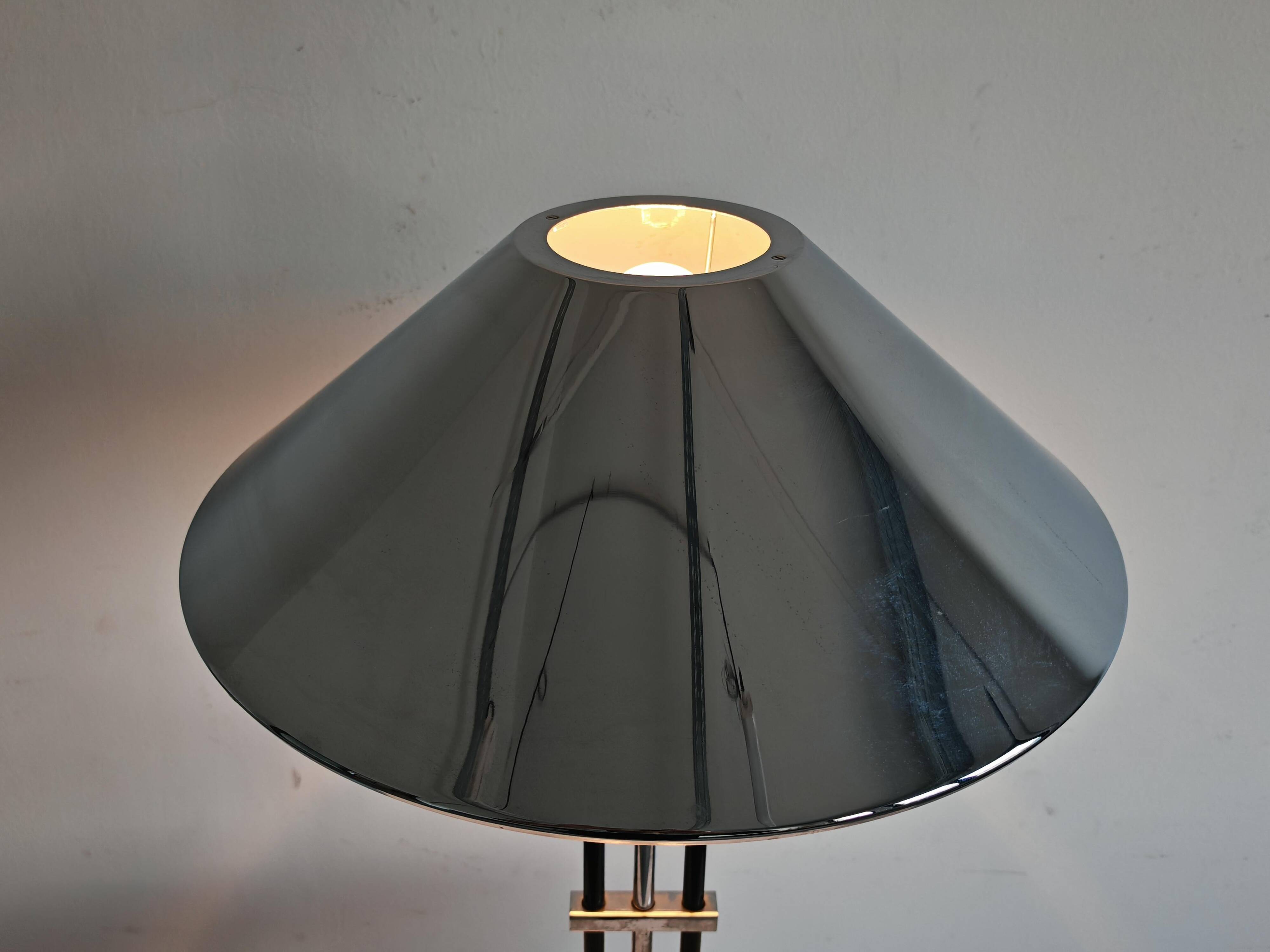 Space Age table lamp in nickel-plated steel, height adjustable, 1970s.