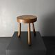 Midcentury brutalist French chunky tripod rustic farmhouse stool, 1950s