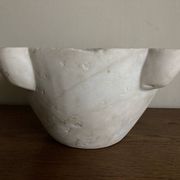 19th-century neo-classical mortar in XXL white marble