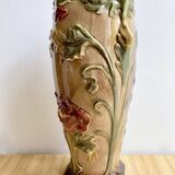 Large Art Nouveau Barbotine vase from Saint-Amand