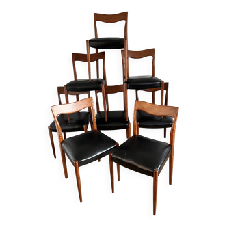 8 Scandinavian teak dining chairs