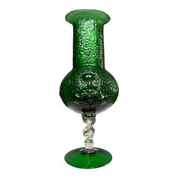 Vintage pressed glass vase from the 1970s.