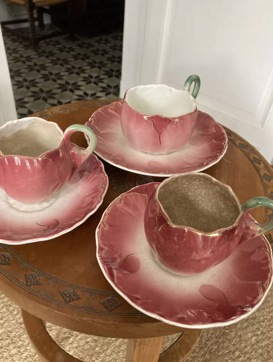 Lunéville keller and guerin pink slip cups.