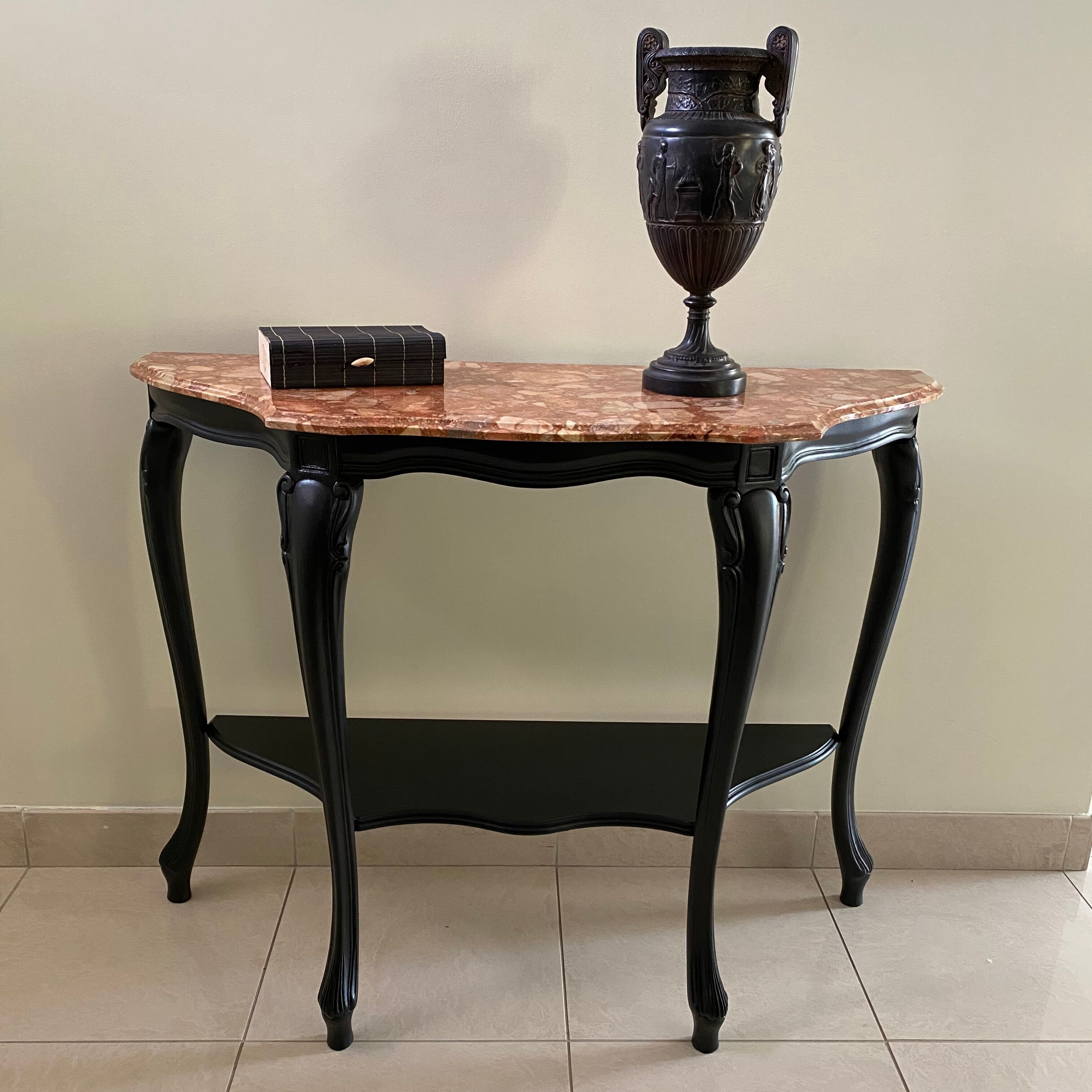 Baroque style console, marble top