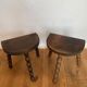 Paire tabourets de laitiers bas ancien
