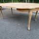 Round extendable dining table Louis XV stripped in solid cherry wood 1960