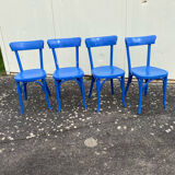 Set de 4 chaises bistrot bleues