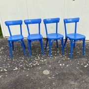 Set of 4 blue bistro chairs