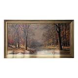 Oil on canvas of an autumn landscape - Reproduction by Robert Wood