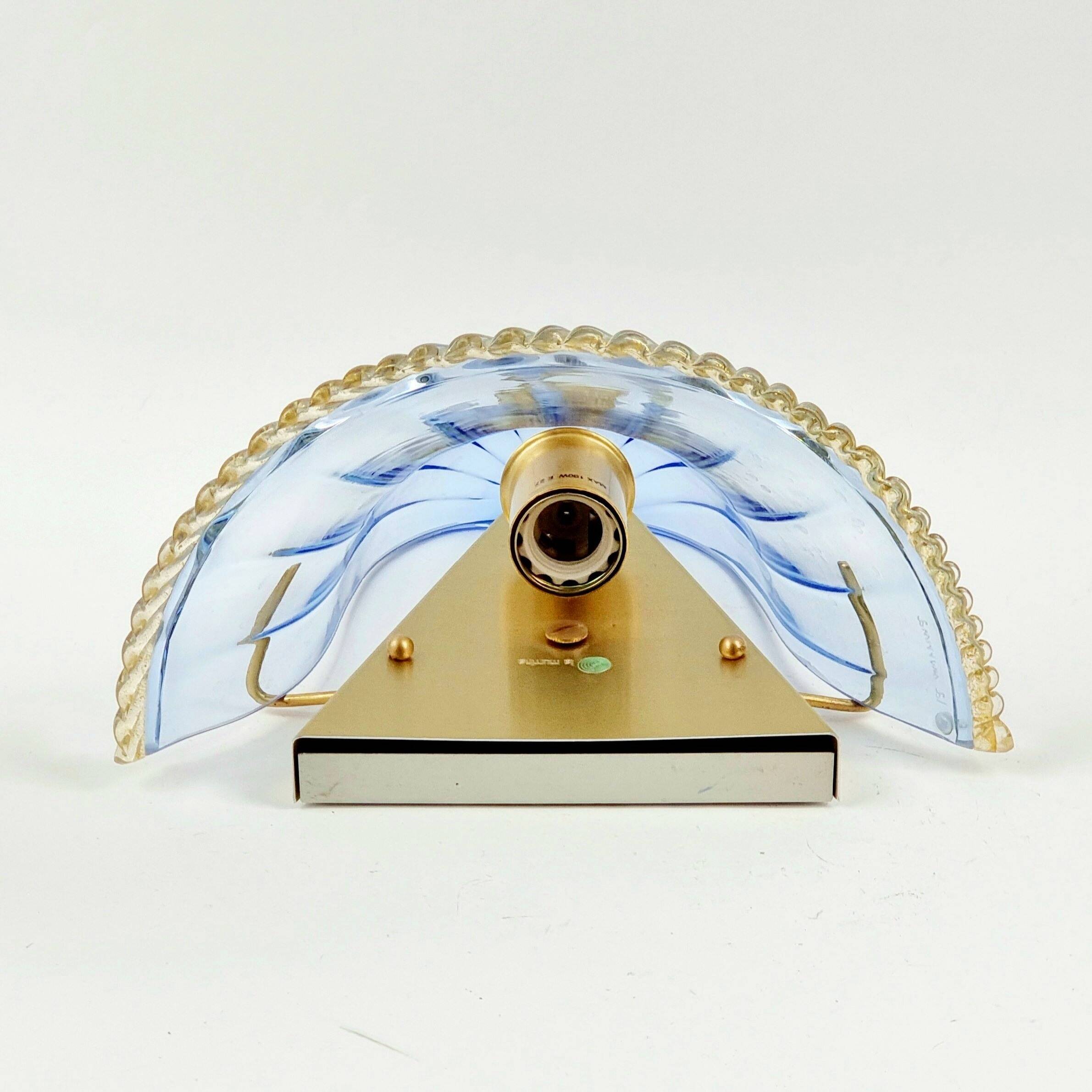 Pair of La Murrina Murano Art Glass Wall Lamps, Murano, Italy, 1980s/1990s