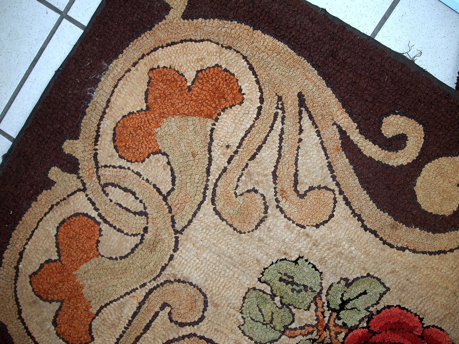 Carpet former American hooke made hand 76x130cm 1900