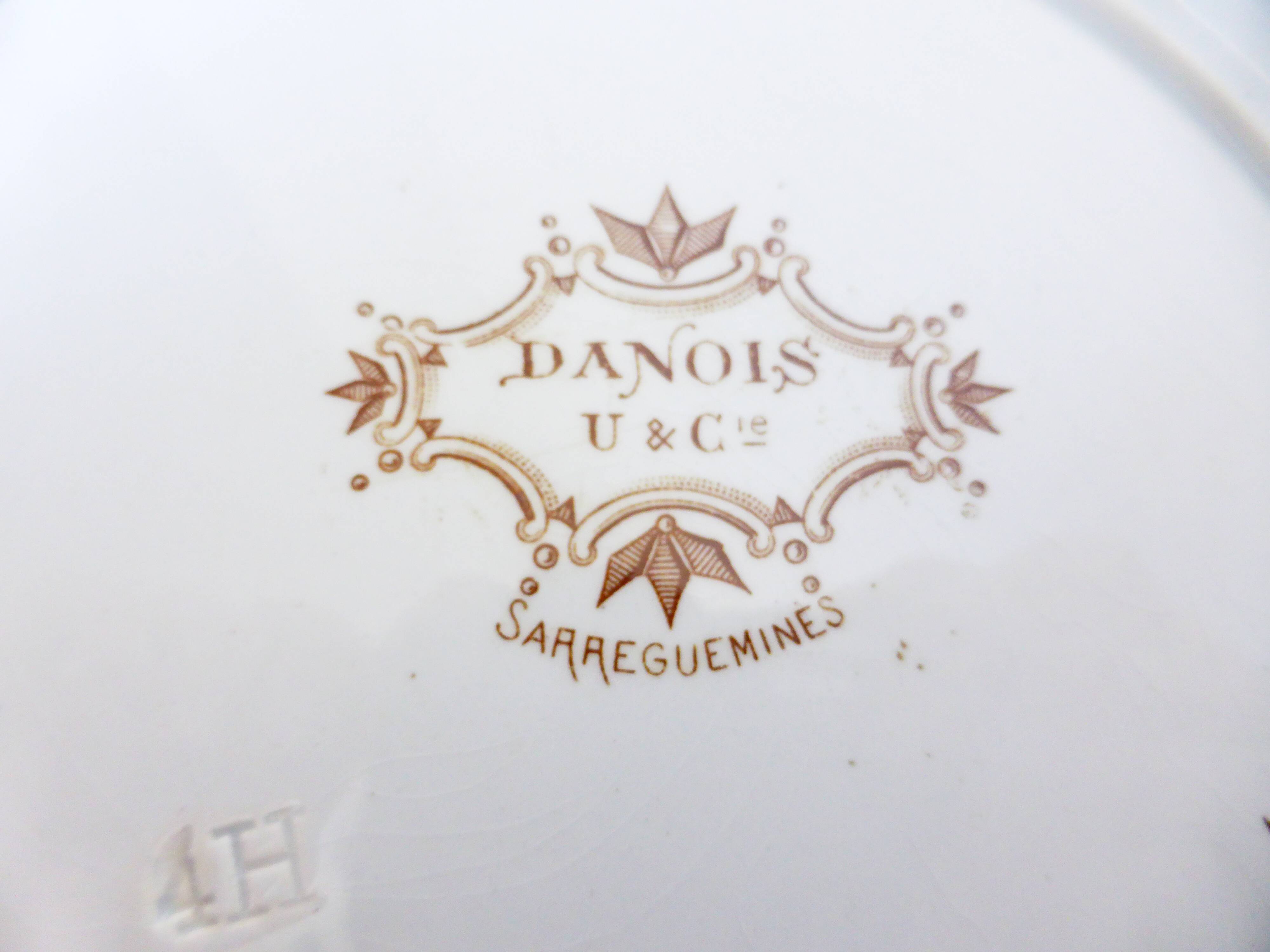Lot de 6 assiettes plates vintage de Sarreguemines modèle Danois 210412