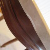 Table basse Ronde-Bois sculpté-Marbre blanc veiné-Style régence/louis XV