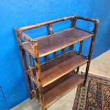 Vintage rattan bookcase shelf