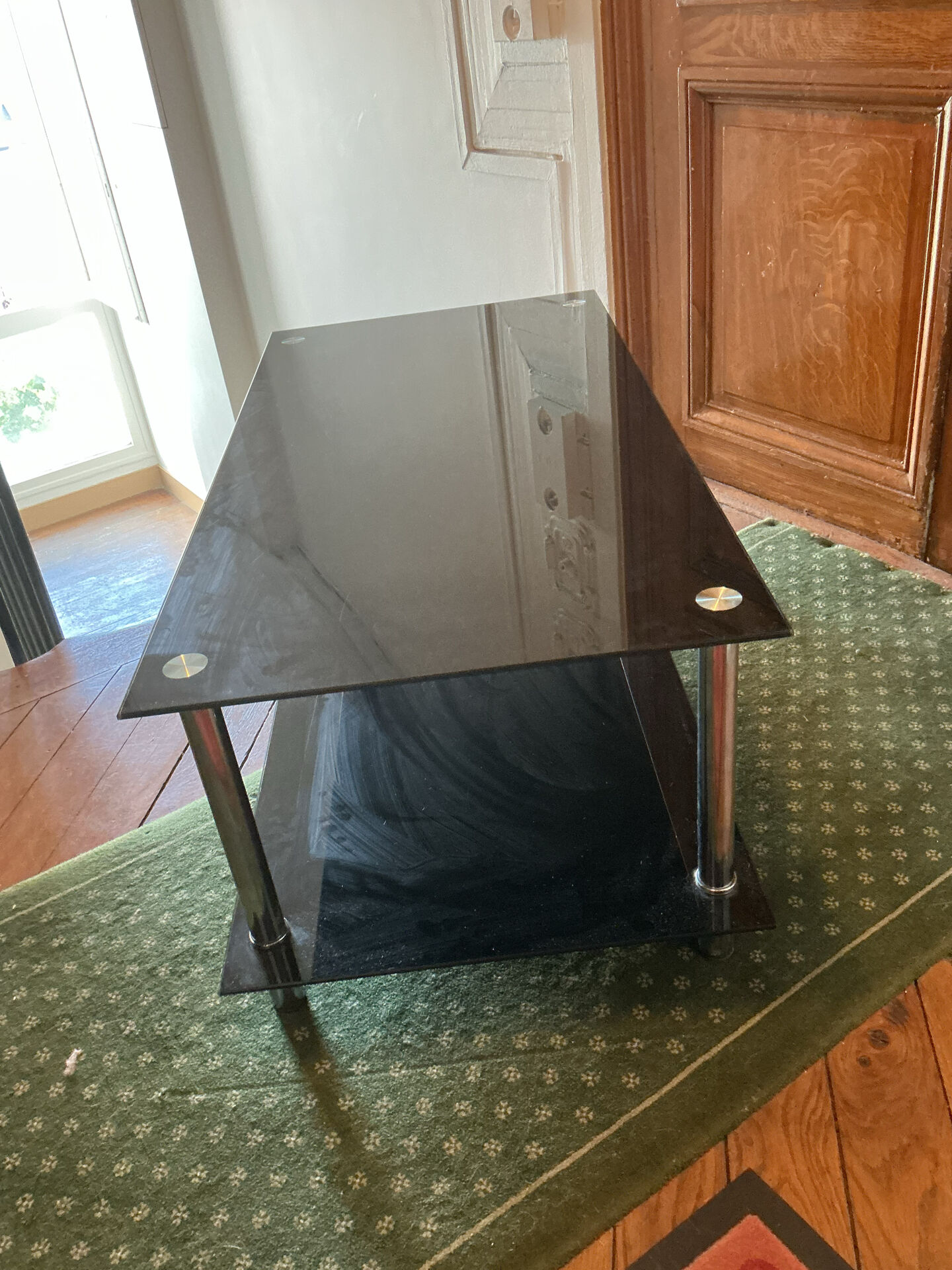 Rectangular glass coffee table