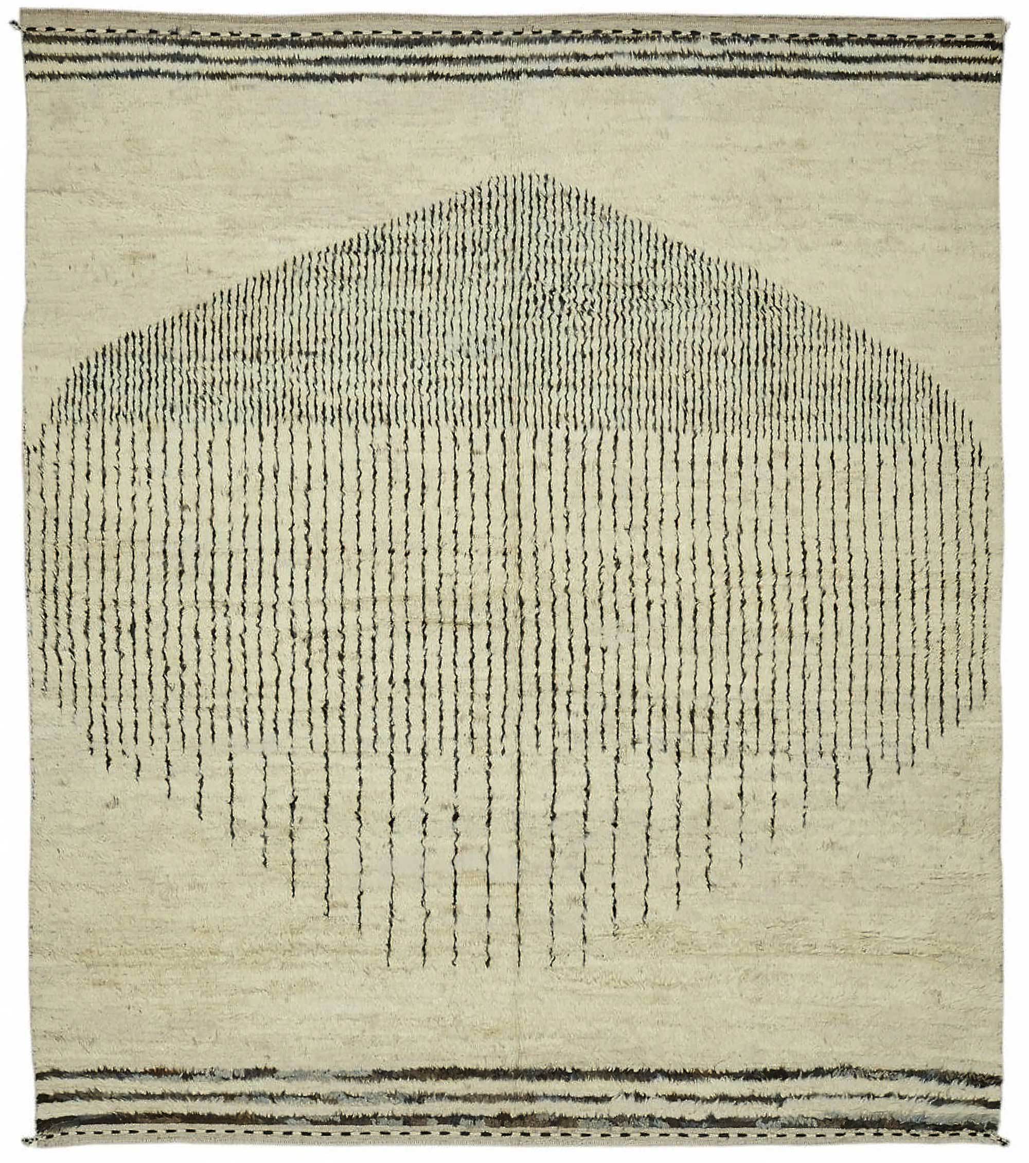 Handmade Tribal Decorative 267 cm x 305 cm Beige Wool Carpet