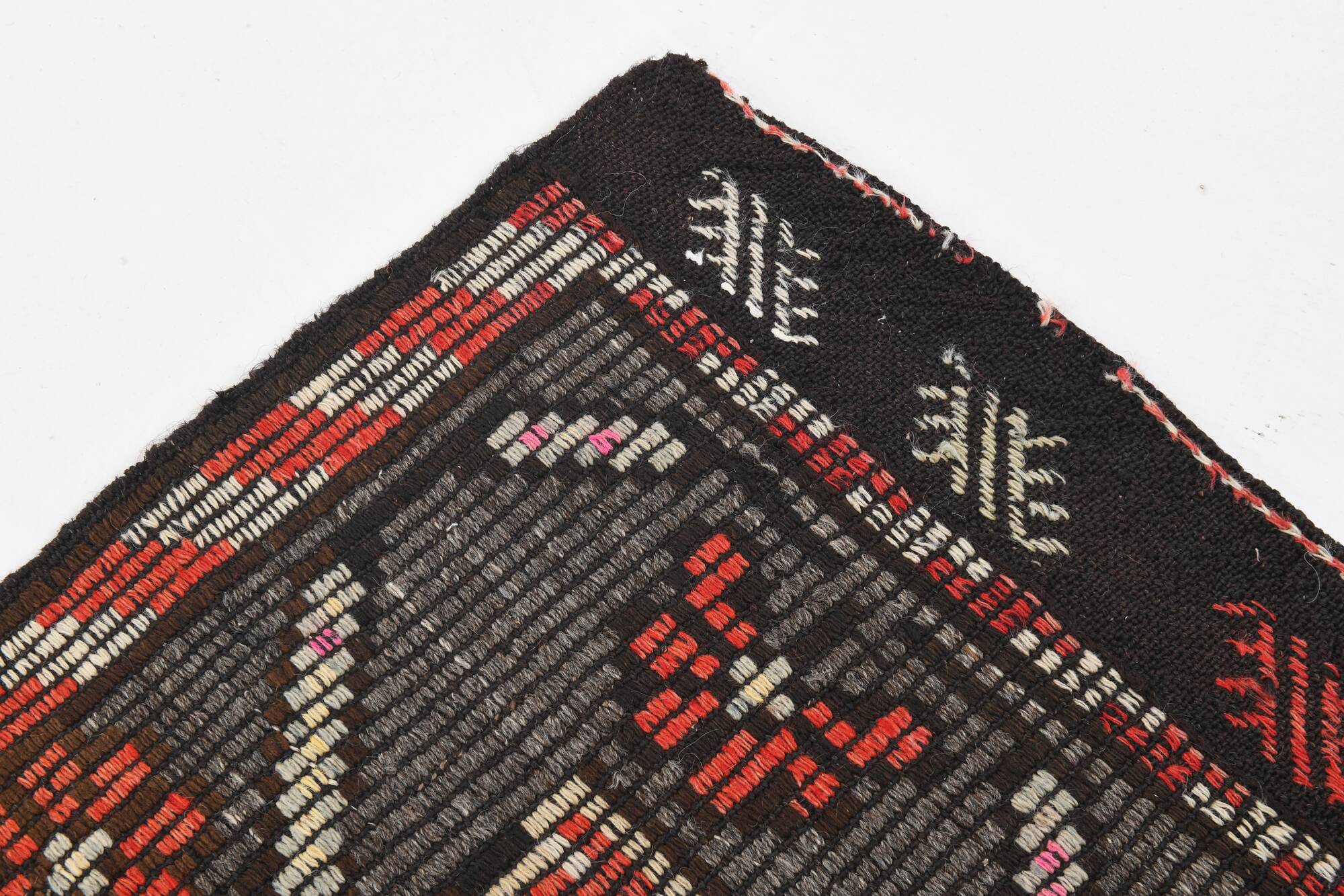 5x9 Brown Pink Antique Vintage Kilim Rug 166x78Cm SK 2402