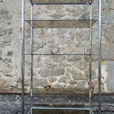 Vintage 1970s Rectangular Chrome High Shelf with 5 Smoked Glass Shelves