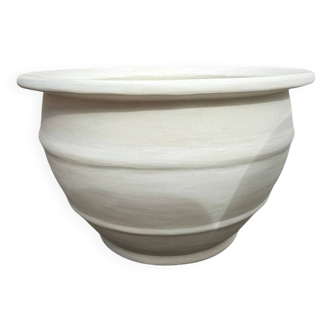 Grand pot rond XXL en Tadelakt blanc