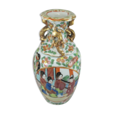 Ancient Chinese vase pink family China 19th century
