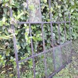 Industrial arched metal window L128xH114 19th century glass roof 2 leaves