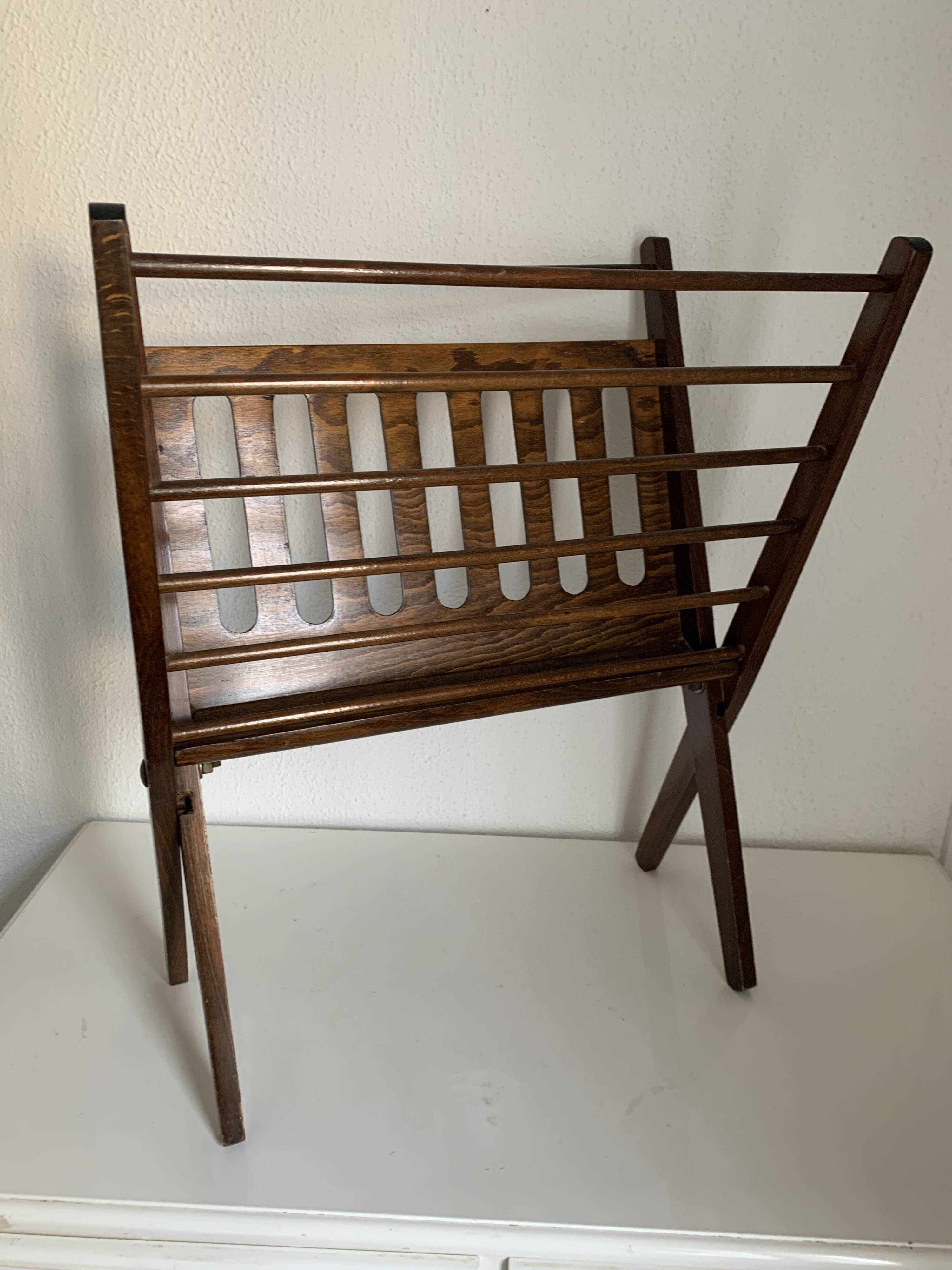 Magazine rack vintage1960 Cees Braakman scandinavia vinyl magazines