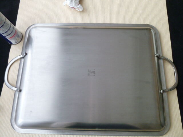 Service tray in satin stainless steel Létang and Rémy 45 x 35 cm