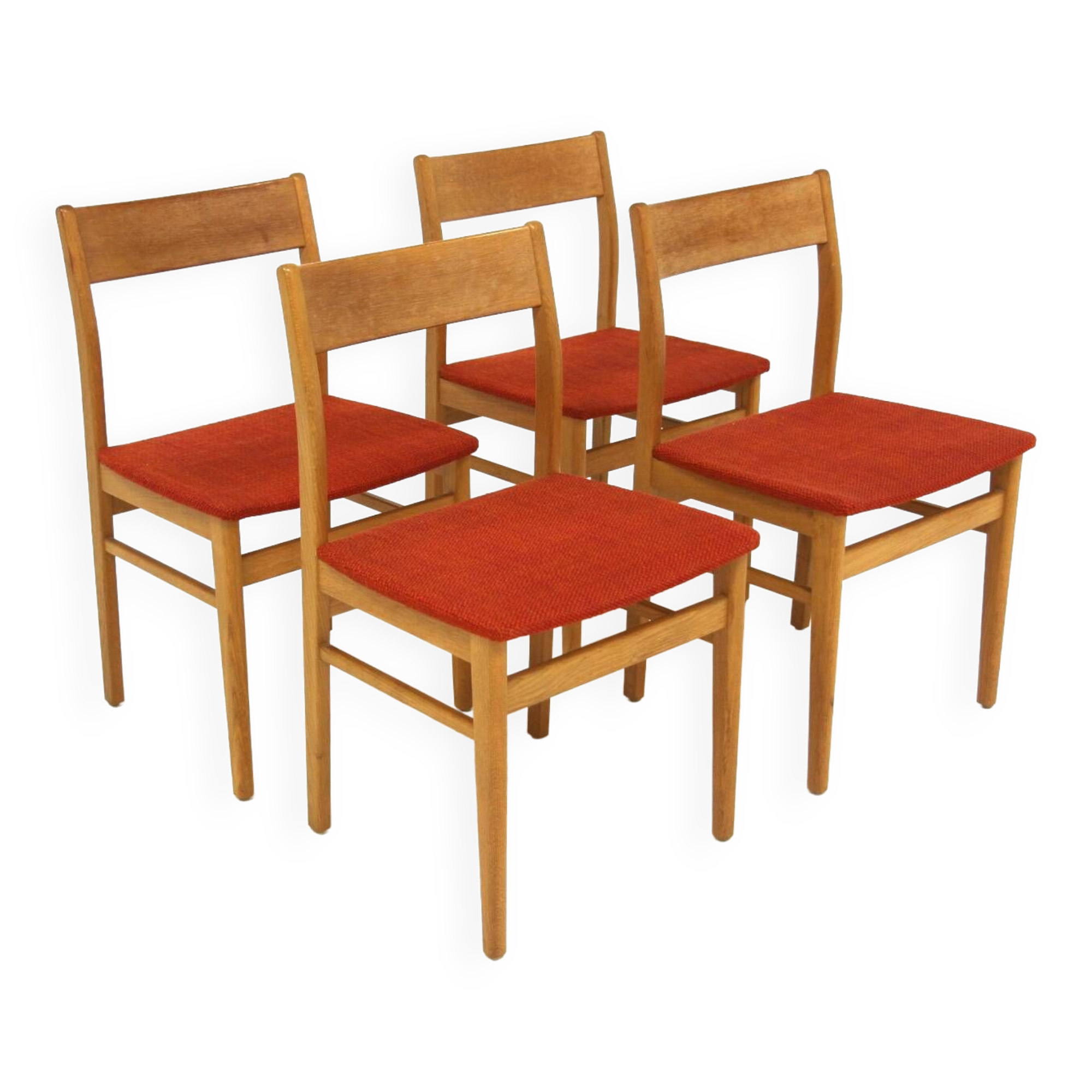 Set of 4 Scandinavian oak chairs, Sweden, 1960