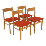 Set of 4 Scandinavian oak chairs, Sweden, 1960