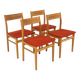 Set de 4 chaises scandinave en chêne, Suède, 1960