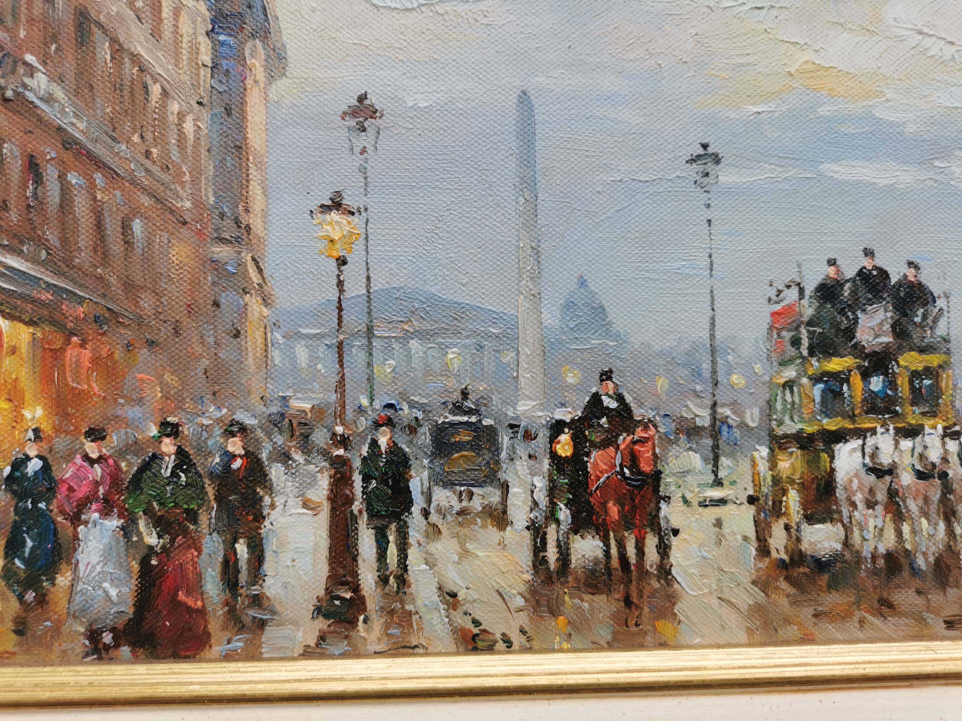 Walter SITA Oil on canvas Paris place de la concorde
