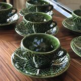 6 coffee cups in barbotine cabbage