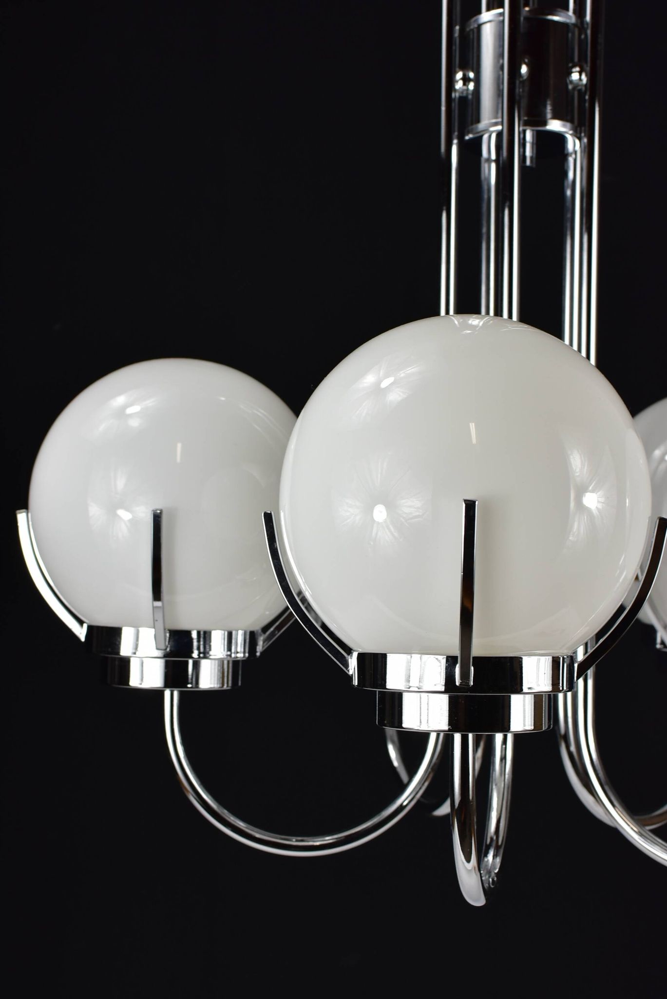 Modernist chrome chandelier