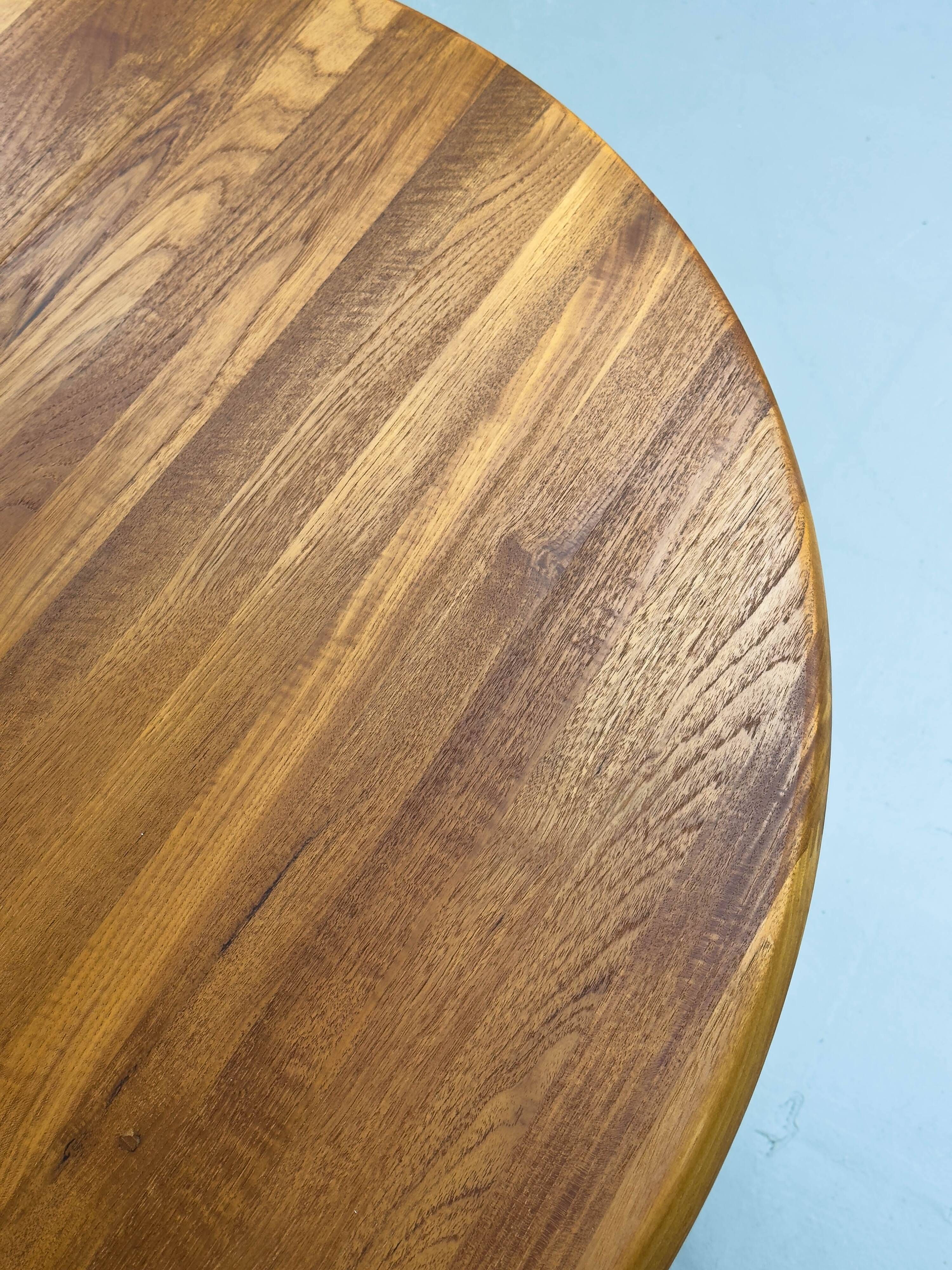 Table de Salle à Manger Ronde en Teck avec Extension, Danemark, années 1970