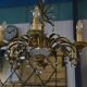 Metal suspension with pendants attributed to Maison Jansen 1970s.