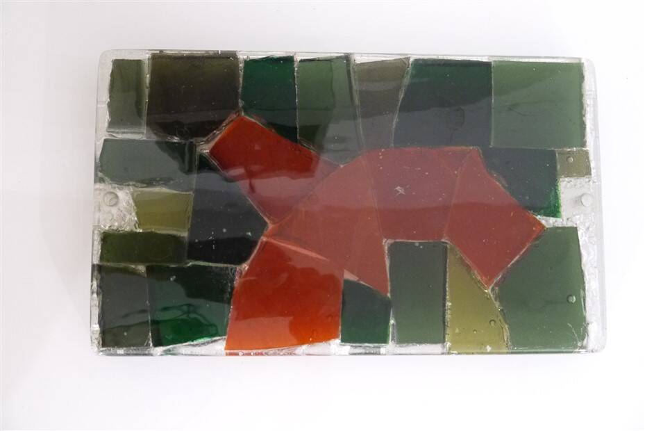 Large 1970 wall lamp in resin and glass