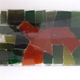 Large 1970 wall lamp in resin and glass