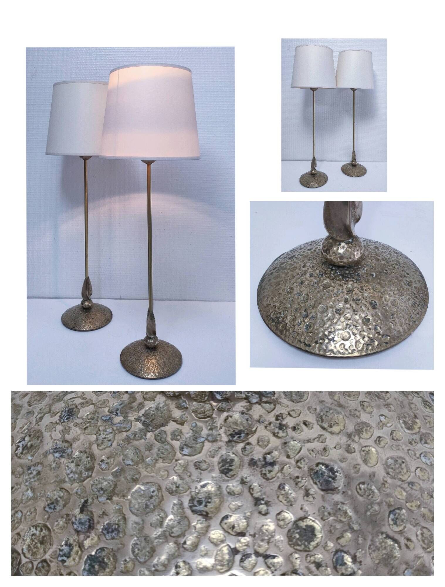 Pair of brass lamp bases Delmas design 90s