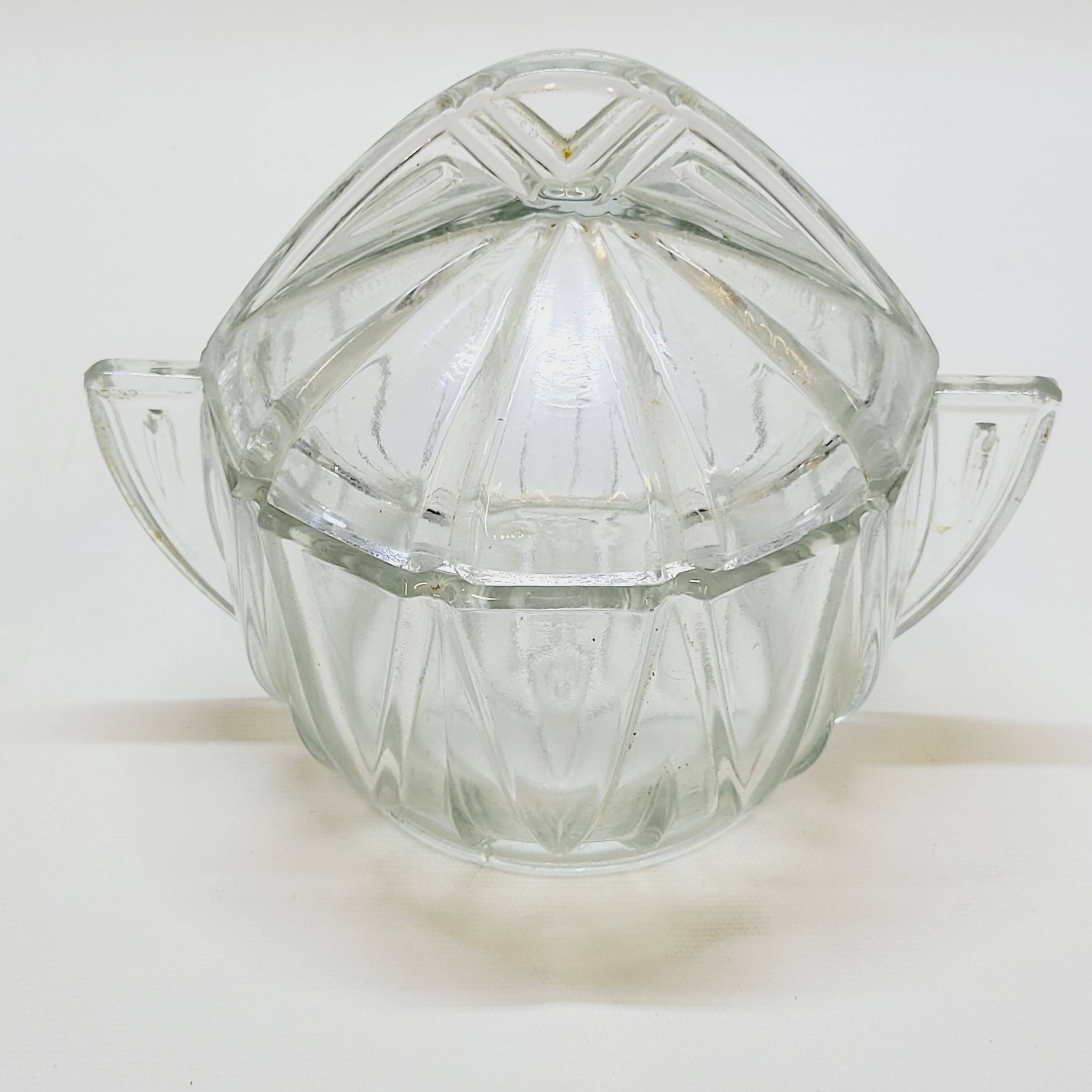 Art deco sugar bowl in molded pressed glass