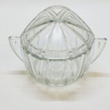 Art deco sugar bowl in molded pressed glass