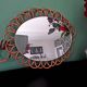 Miroir marguerite vintage en rotin