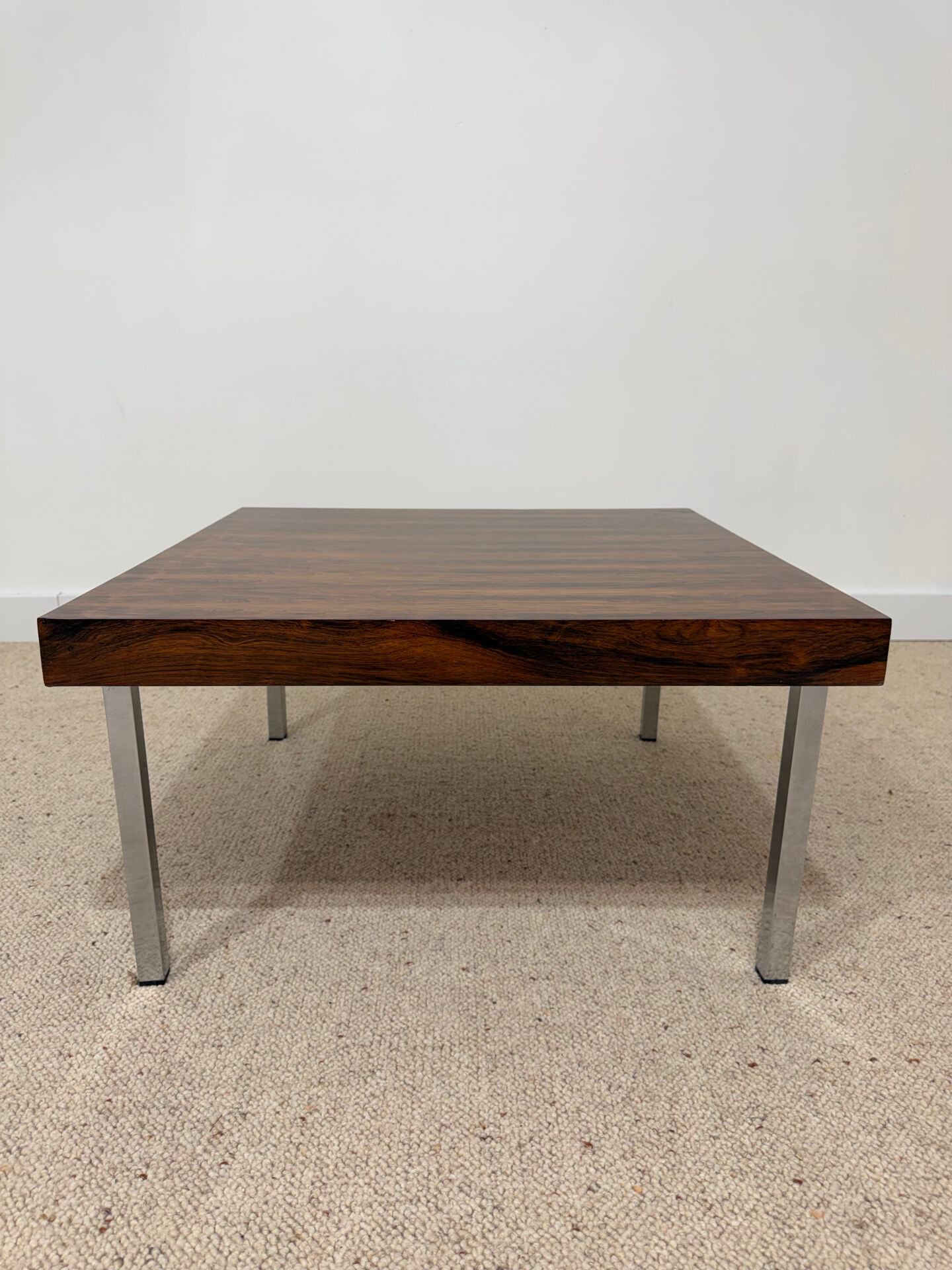 Vintage coffee table in rosewood and chrome steel – 1970s