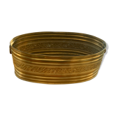 Copper centerpiece, art deco planter floral pattern