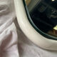 Vintage Space Age mirror / 70s rounded white tubular frame — 71 x 55