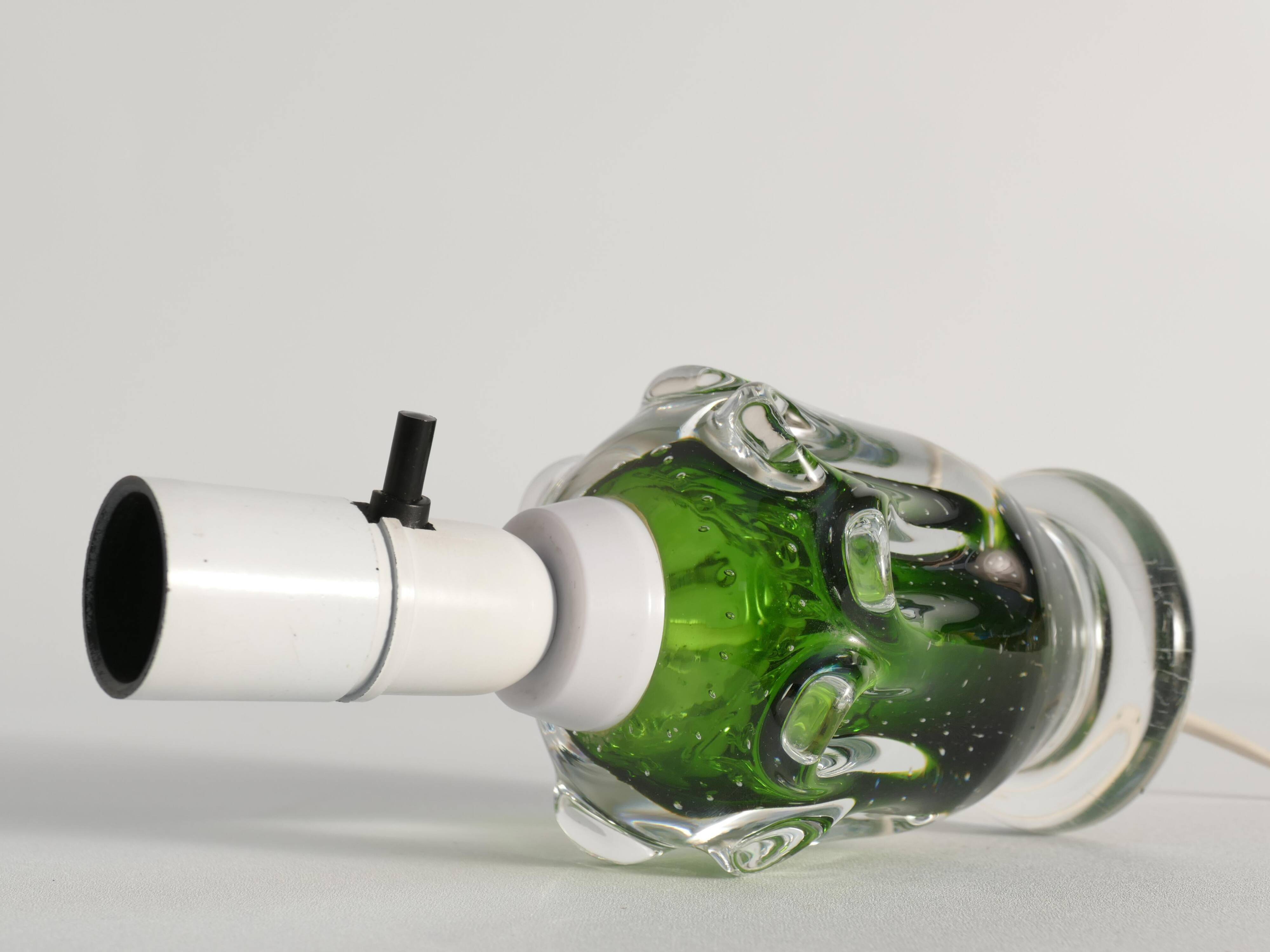 Green Glass Table Lamp Börne Augustsson, Åseda, 1950s