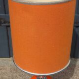 Designer lamp from the 70s in chrome metal and orange lacquered wood